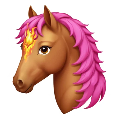 pink fire horse  sticker