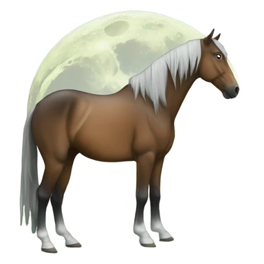 Horse on the moon eating grass sticker