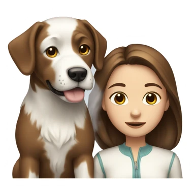A Girl with Brown hair and a White dog sticker