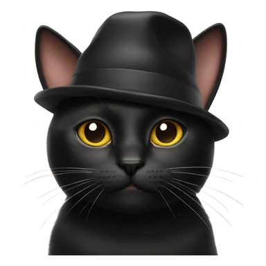 Black cat wearing propellor hat sticker