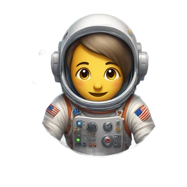 An astronaut in a rocket traveling past planets and stars sticker