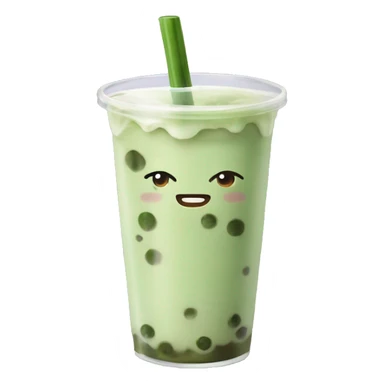 Matcha milk tea with boba sticker