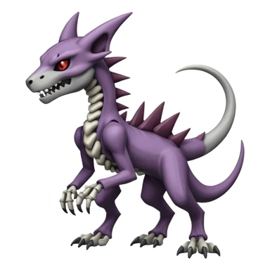 Shiny Badass Edgy Dark Evil Spectral Dusky Spooky Skeletal Cool Hot Stylish Handsome Marowak-Darkrai-Genesect-Fakémon-fusion (full body) sticker