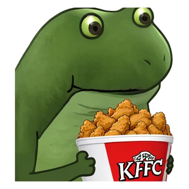 bufo raises a bucket of KFC chicken sticker
