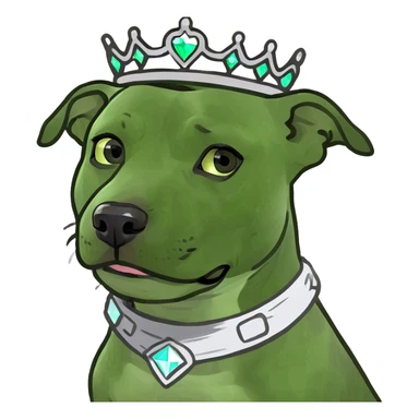 Tan pitbull with Princess Leia hair  sticker