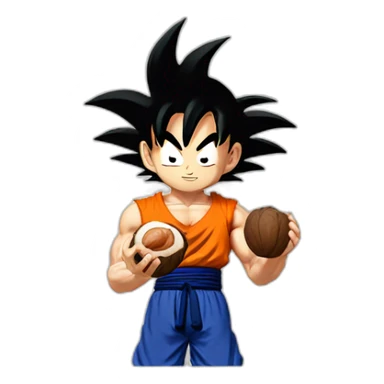 goku holding nuts sticker