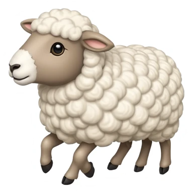 High resolution of A  running sheep sticker