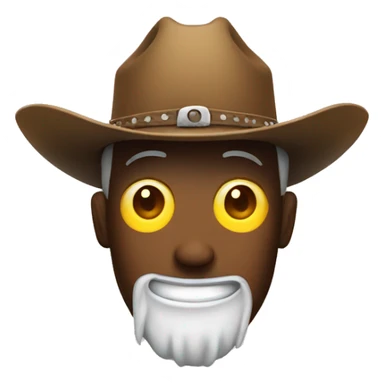 funny emoji face with cowboy hat sticker