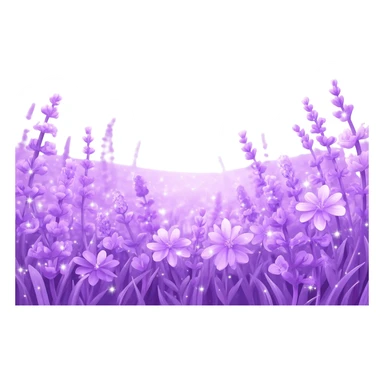 Shiny beautiful glossy purply pastel whitish light sparkly glittery sunny bright lavender lilac flower fields aesthetic scenery  sticker