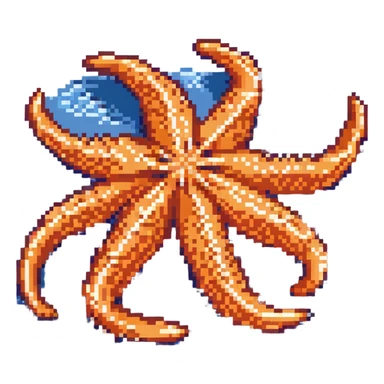 Orange sea star with five arms sticker