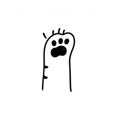 simple sketch of a cat's foot with toe beans sticker