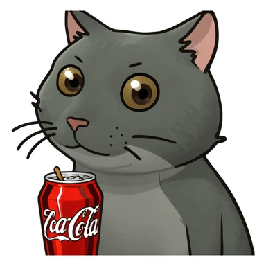 Gato gris oscuro con cola de ardilla  sticker