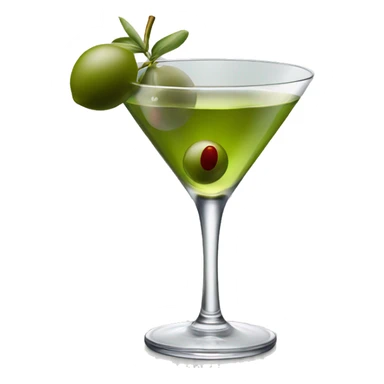 Martini with an olive sticker