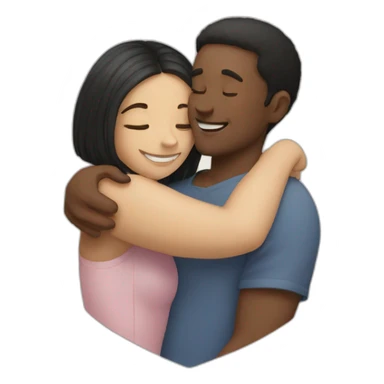 white guy is hugging a girl sticker