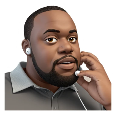 male with earbuds indoors sticker