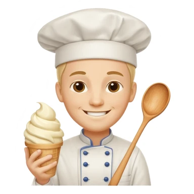 chef holding ice cream sticker
