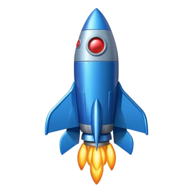 blue rocket ship sticker