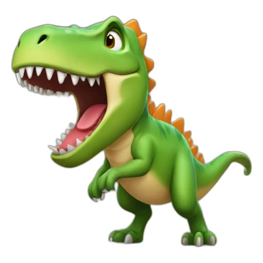 Un chat pourchassé par un dinosaure sticker