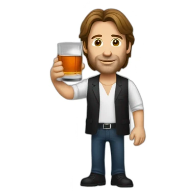 hank moody holds a glass of whisky sticker