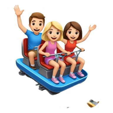 Two girls and one guy riding a mountain coaster sticker