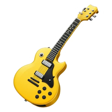 Bana elektronik gitar emojisi yap ama bir tane yüz emojisinin elinde olsun elektronik gitar siyah olsun  sticker