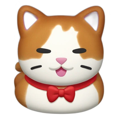 squishmallow gingerbread cat with red bowtie and buttons sticker