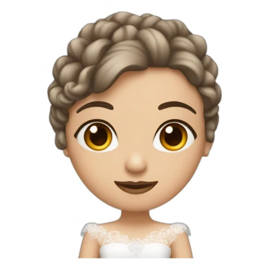 Novia castaña ojos marrones con velo de novia sticker