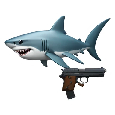Shark with a gun sticker