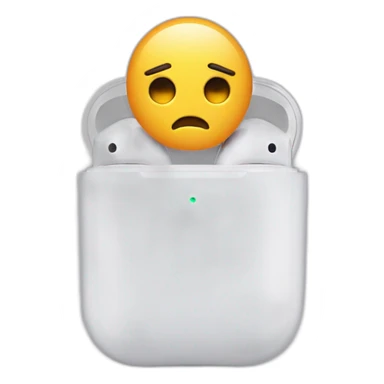 sad face with cross eyes, have airpods on ears sticker