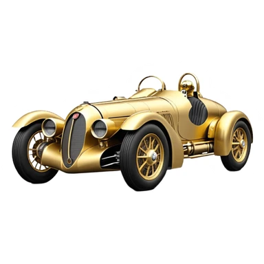  C-3PO Fenderless extended-wheelbase 1936 luxury racing Bugatti lowered powerful 4 cylinder engined racing car featuring advanced rugged 4 wheel independent suspension, power steering, disc brakes and small leather covered steering wheel  sticker