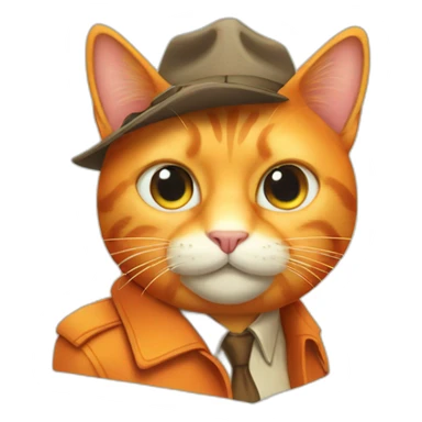 Orange cat detective sticker