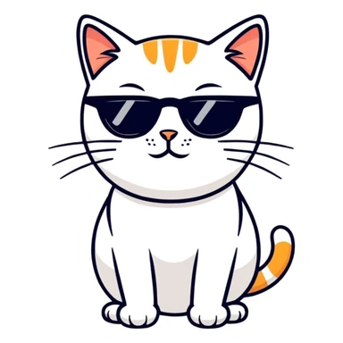 Cat with sunglasses sticker