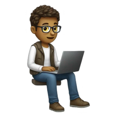 programmer with a laptop sticker