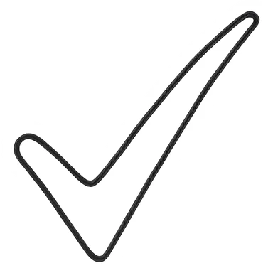 hand drawn style tick, bold lines sticker