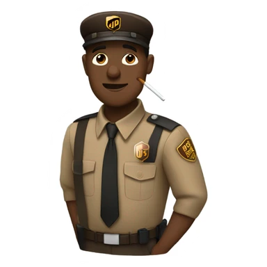 UPS man smoking cigarette  sticker