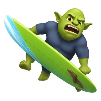 Ogre surfing sticker