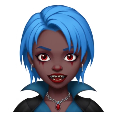 blue haired vampire black girl sticker