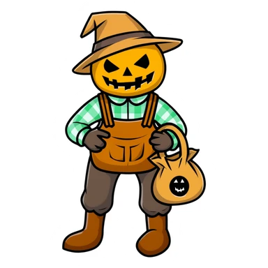 scarecrow man with sack on head full body sticker
