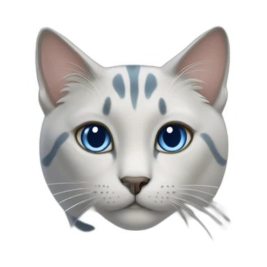 Blue-point cat with white spot on the neck sticker