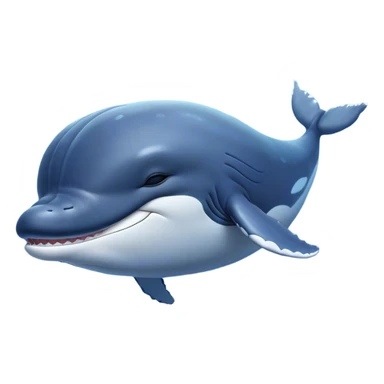 Meme-Worthy Cute Sleeping Humpback Whale Portrait Emoji, Head resting peacefully with a contented smile, showcasing an enormous blue-gray body with gently drifting pectoral fins and eyes softly closed in serene slumber, Simplified yet adorably endearing features, highly detailed, glowing with a soft, drowsy deep-sea light, high shine, relaxed and utterly lovable, stylized with an air of playful oceanic laziness, soft glowing outline, capturing the essence of a sleeping humpback whale that feels destined to become the next viral icon of adorable marine rest! sticker