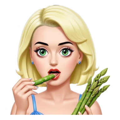 Katy Perry eating asparagus sticker