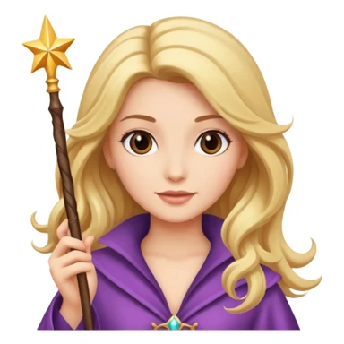 beautiful-haired woman with a wand sticker