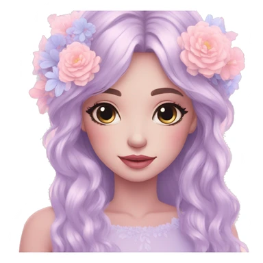 Dreamy pretty pastel flower girl aesthetic sticker