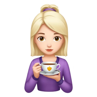 unbothered girl holding a teacup sticker
