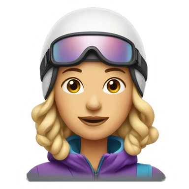skiing woman sticker