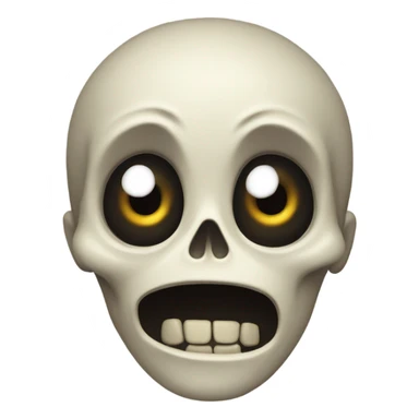 Skeleton emoji mixed with scared emoji  sticker