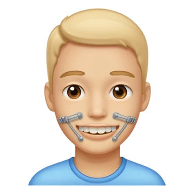 face with transparent braces sticker