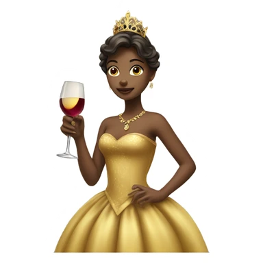 beautiful princess in a golden dress drinking wine sticker