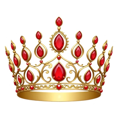 Golden tiara with red gems sticker