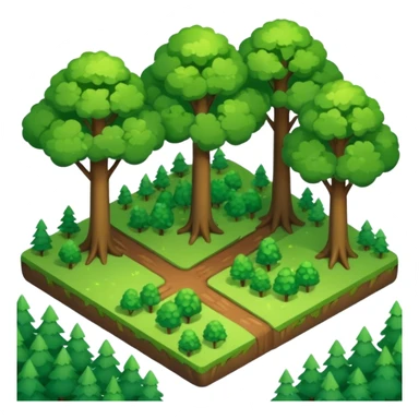 Isometric view, forest, scattered trees sticker